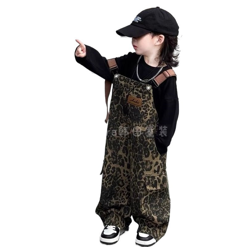 Children's Boys Autumn Clothing Western Style Suspender Children's Pants
