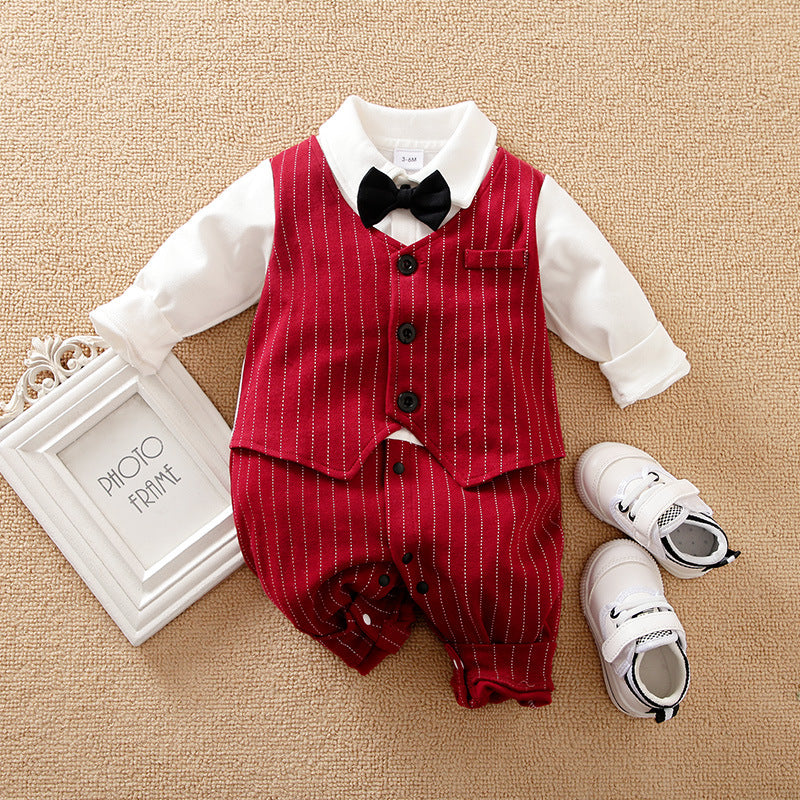 Jumpsuit Red Born Rompers Handsome Autumn Jumpsuit, Climbing Suit