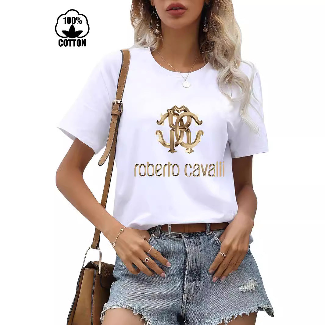 Women's Cotton Short-sleeved Round Neck Print Women's T-shirt