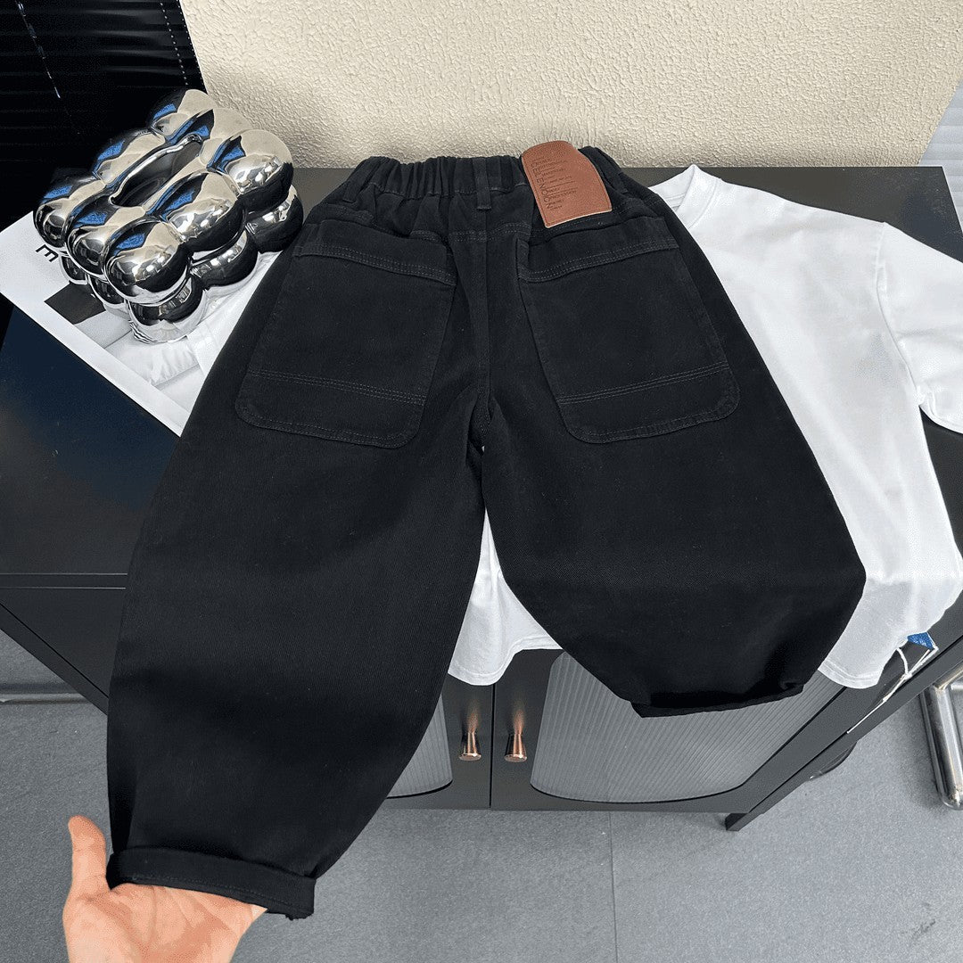 Children's Boys Korean Style Autumn Clothes Western Easy To Match Trousers Children's Pants