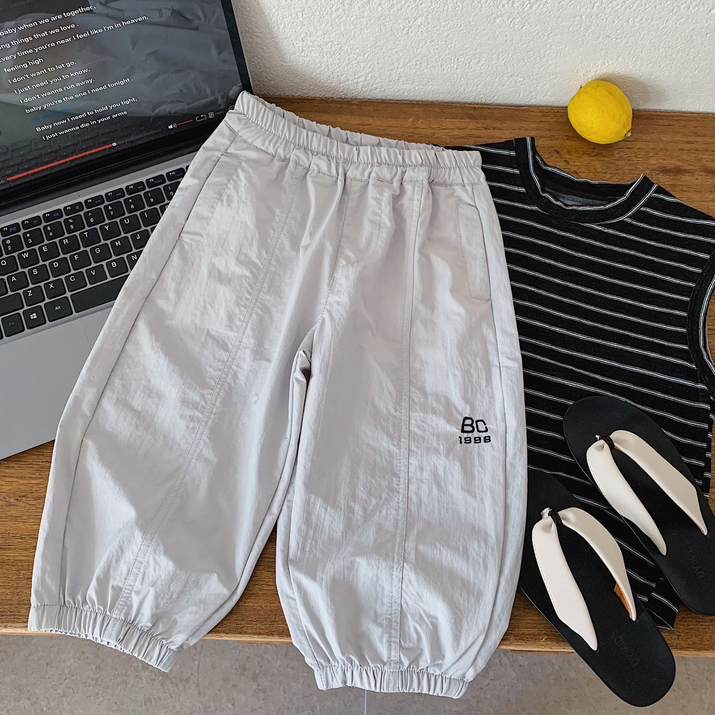 Children's Boy Summer Loose Casual Ankle Banded Handsome Trousers Children's Pants