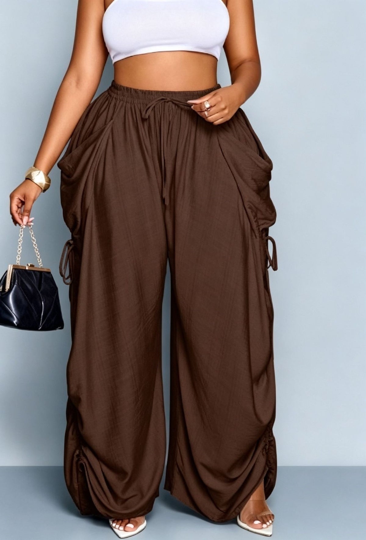 Women's Autumn High Waist Harem Cotton Linen Micro Elastic Casual Pants