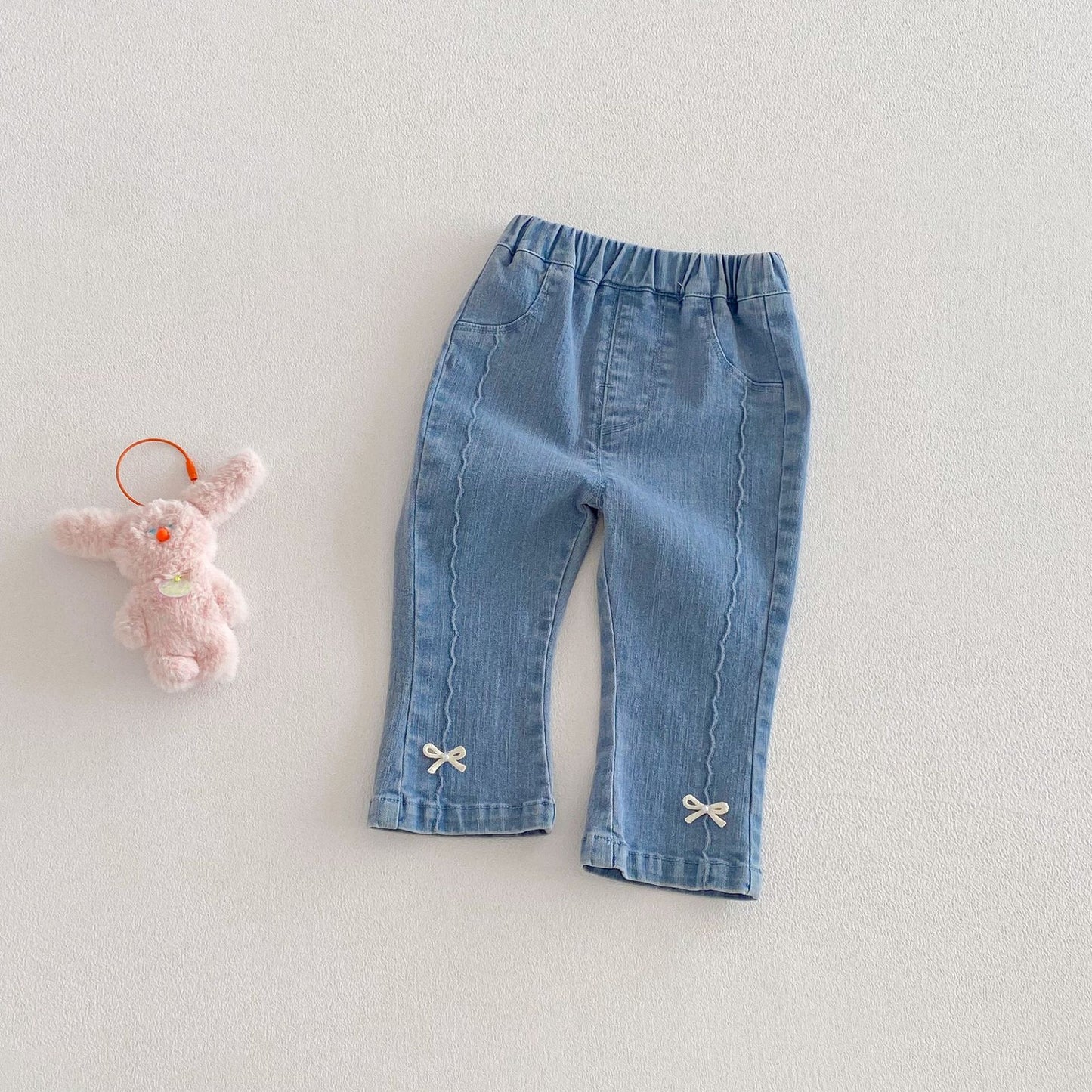 Children's Fashion Jeans Spring Western Style Korean Bow Children's Pants
