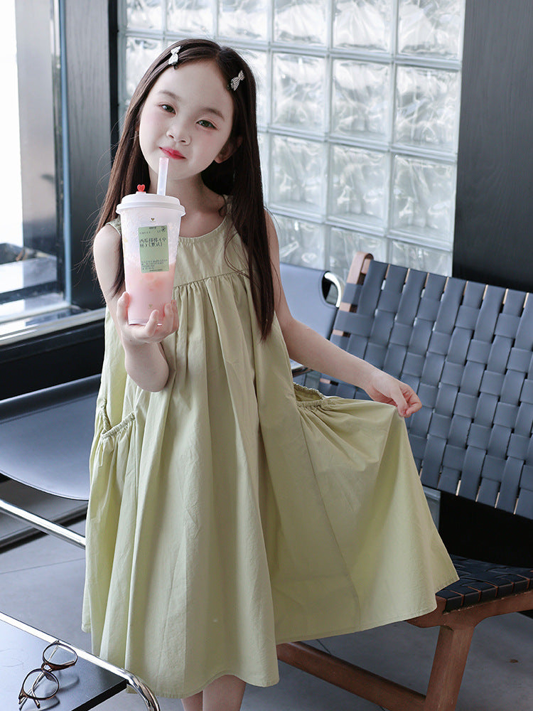 Children's Western Style Cotton Sleeveless Little Princess Children's Dress