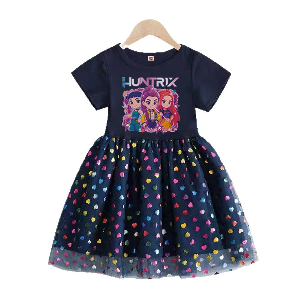 Children's Summer Short Sleeve Princess Clothing Gauze Witch Hunting Children's Dress