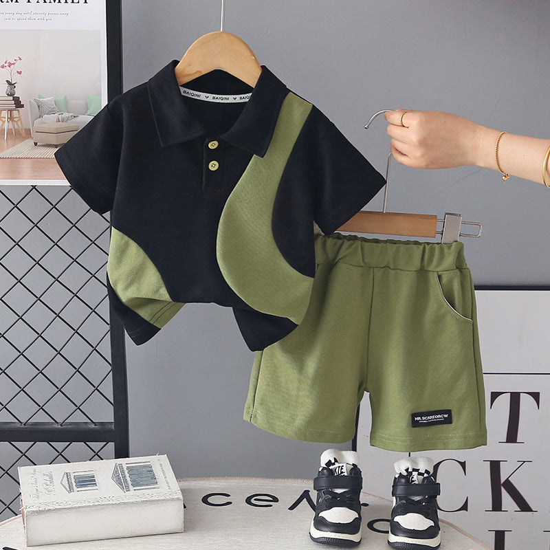 Children's Boys Summer Clothes Lapel Short Sleeve Children's Suit