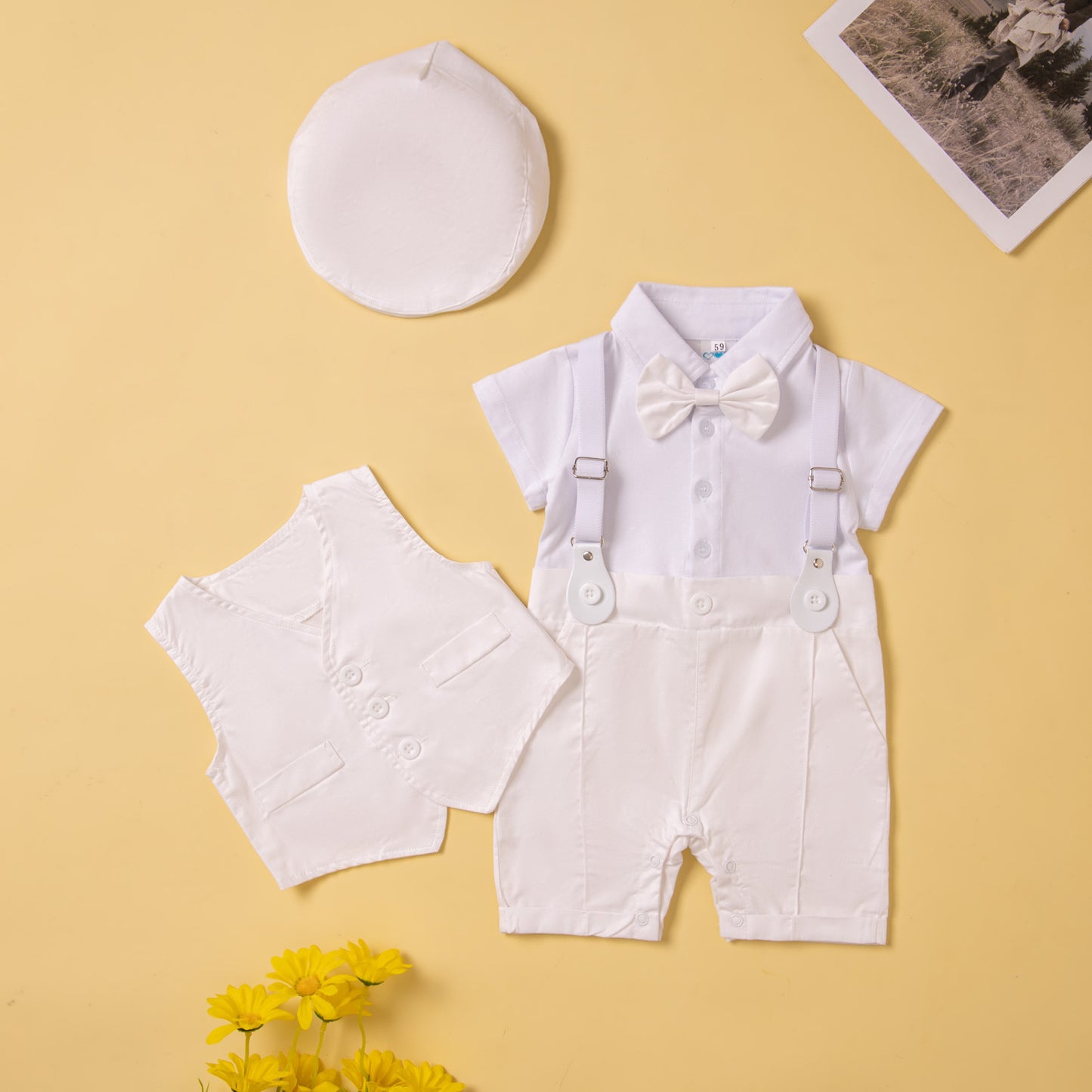 Infant Dress Summer Solid Color Vest Short Children's Suit