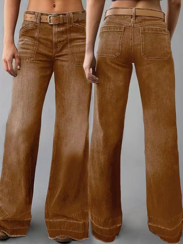 Women's Wide Leg Long High Quality Fashion Casual Four Suitable Comfortable Women's Jeans