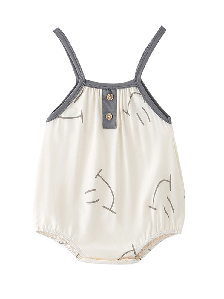 Clothes For Babies Summer Modal Rompers Sling Triangle One-piece Romper Jumpsuit, Climbing Suit