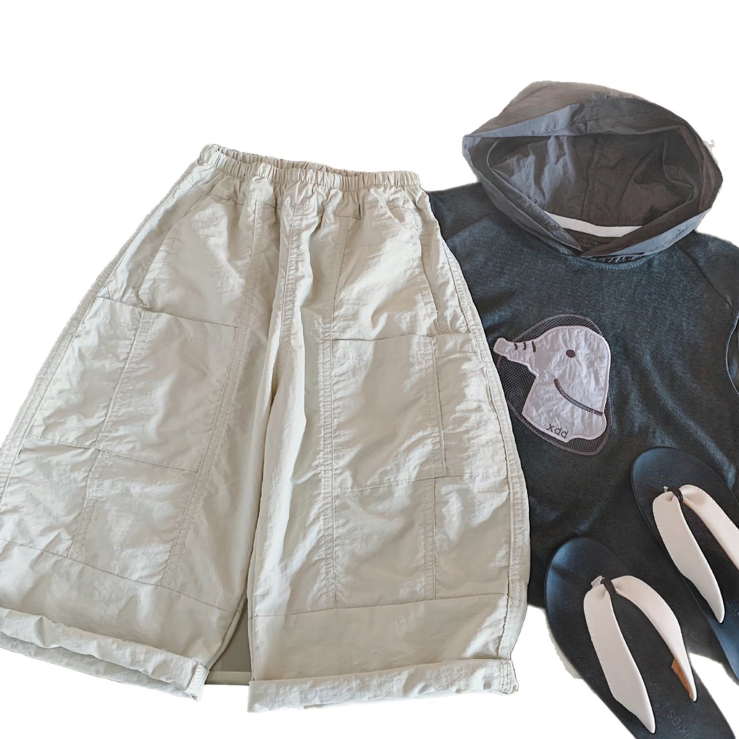 Children's Casual Summer Stitching Solid Color Trousers Loose Children's Pants