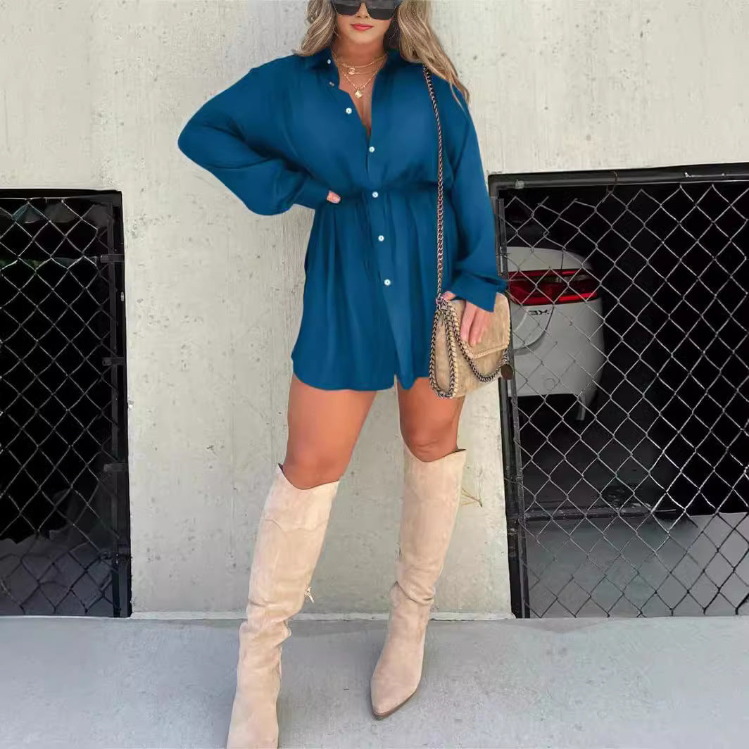 Women's Autumn Solid Color Long-sleeved Shirt Fashion Casual Suit