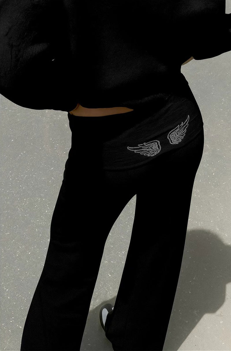 Women's Wings With Paillette Pure Color Fashion Casual Suit