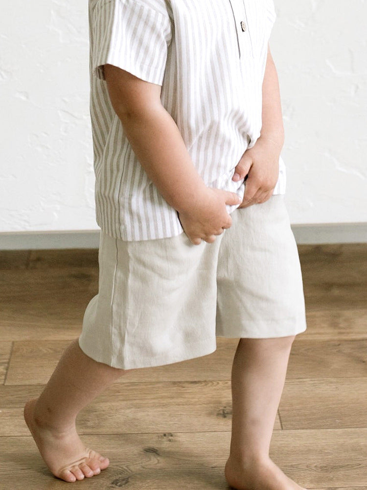 Quality Linen Shorts Summer Comfortable Clothes Elastic Waist Loose Children's Pants