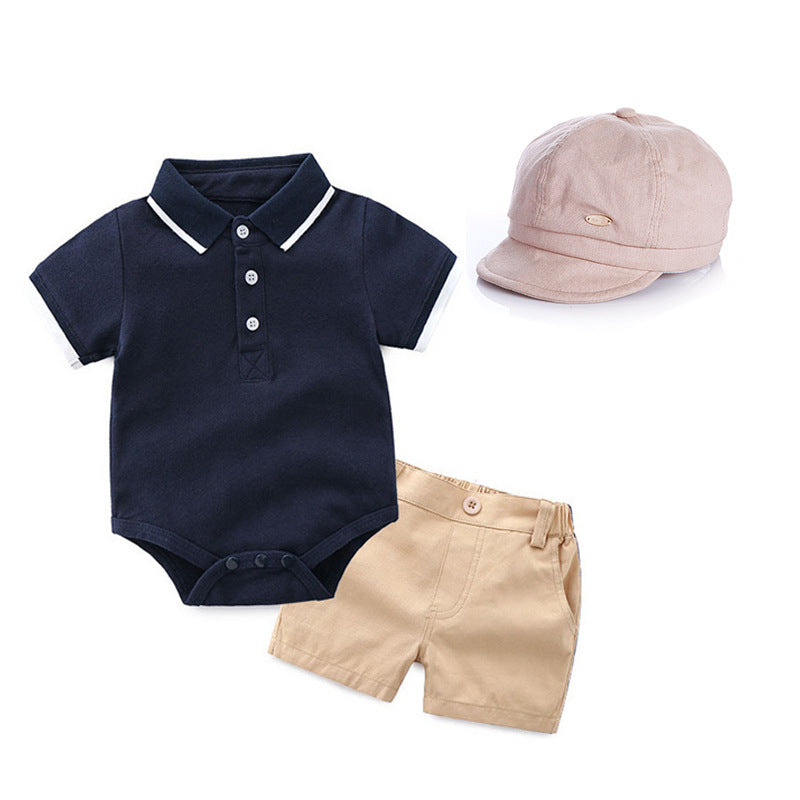 Slouchy Boy Shirt Romper Hat Clothing Jumpsuit, Climbing Suit