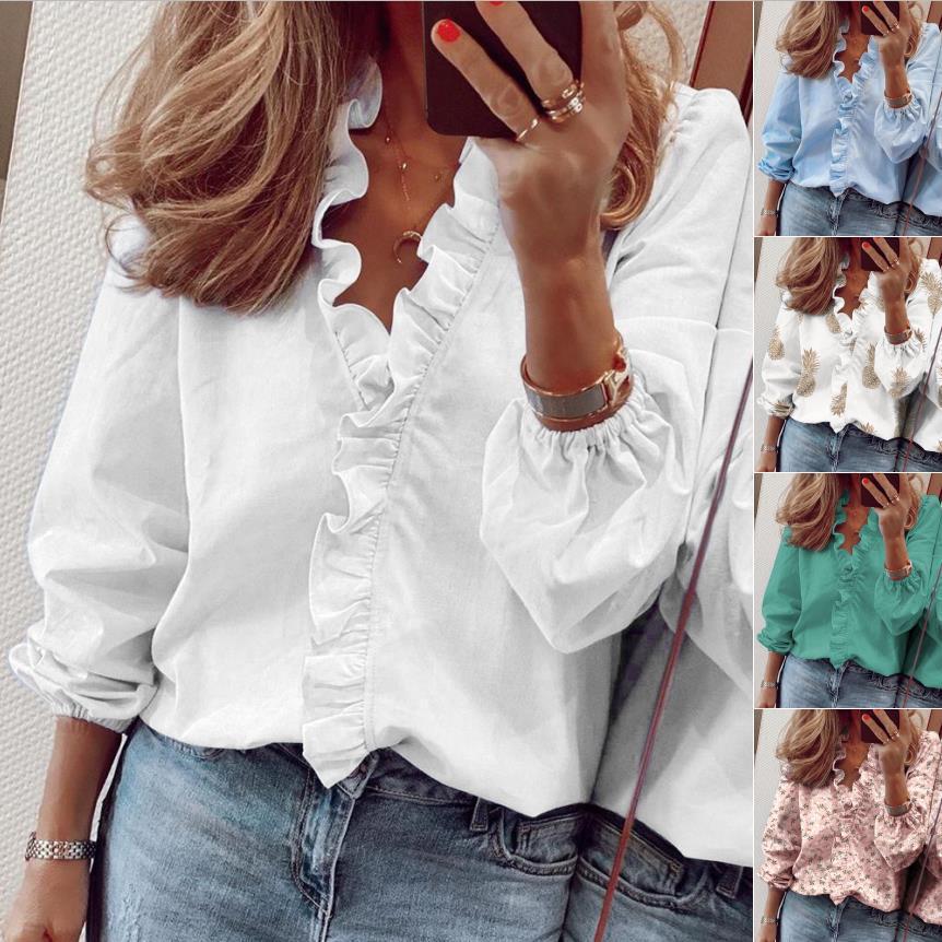 Versatile Classy Women's Long Sleeve Ruffle Blouse