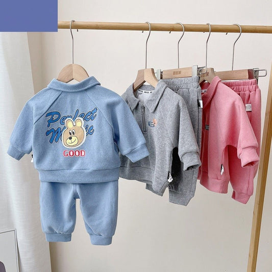 Children's Boy Sports Two Pieces Small Clothing Sweater Children's Suit