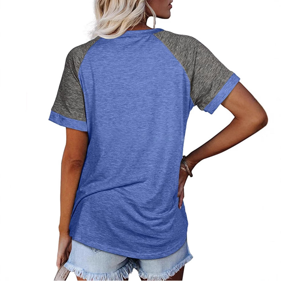 Women's Summer Solid Color Loose Round Neck Women's T-shirt