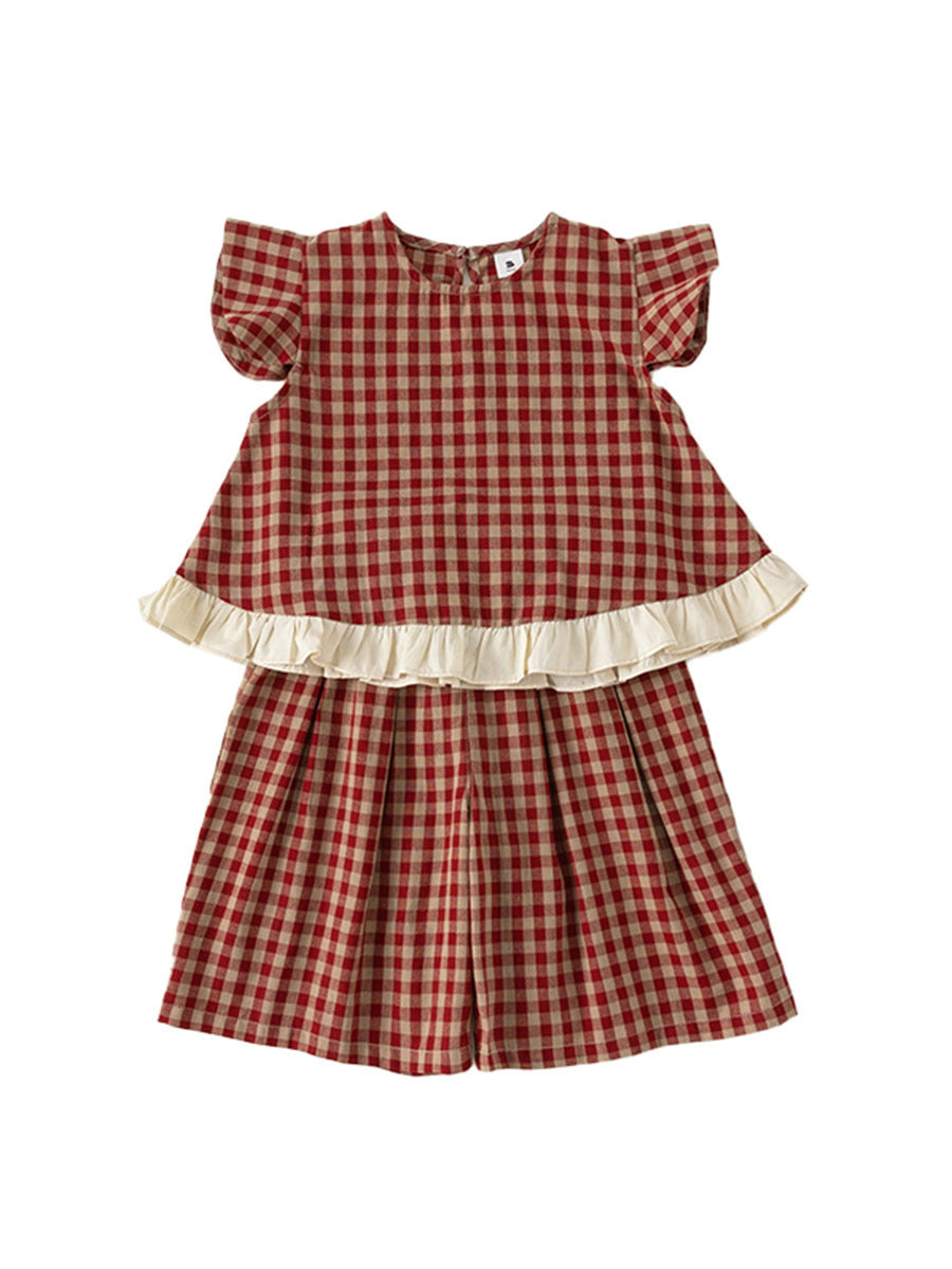 Children's Clothing Summer Flying Sleeves Top Wide Children's Suit