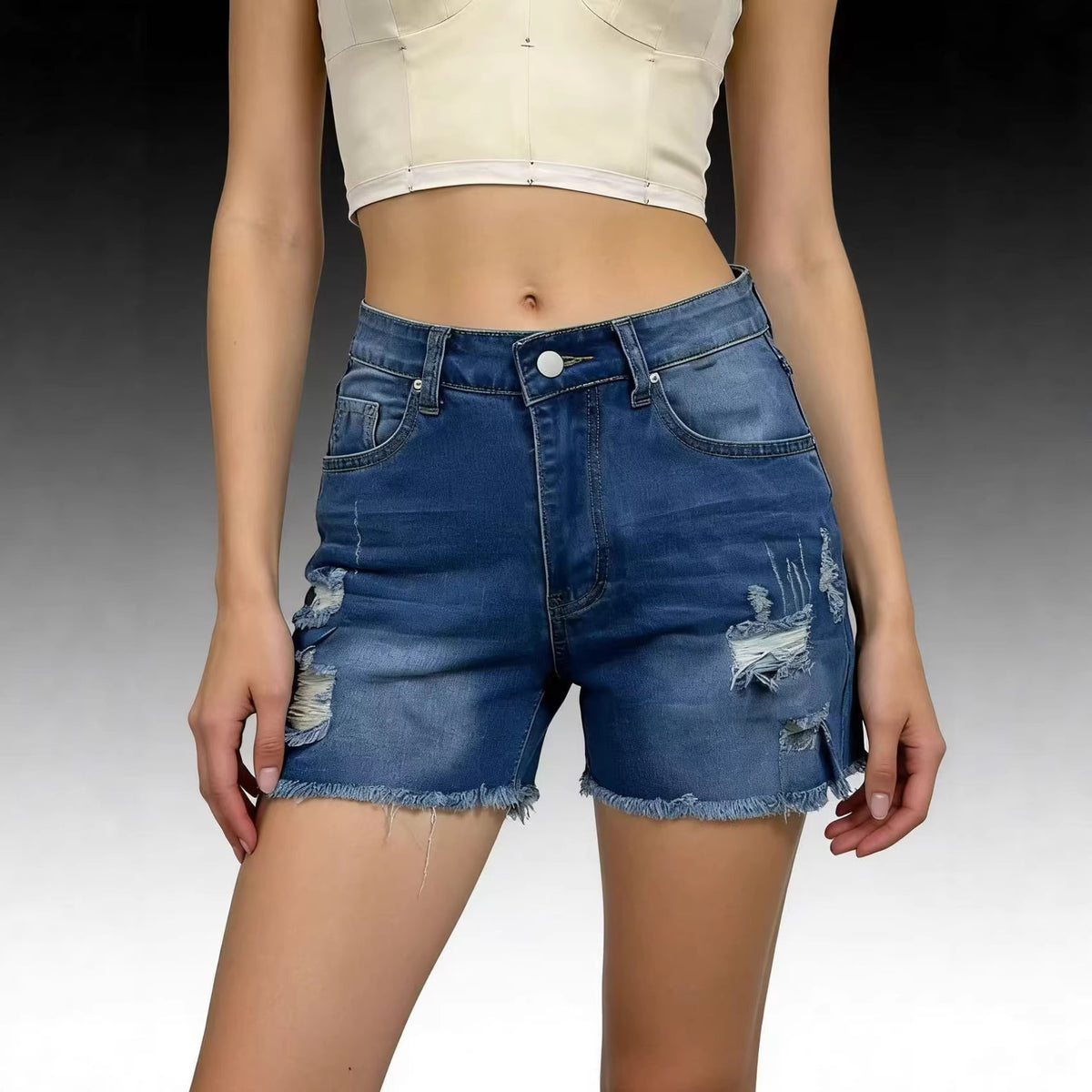 Women's Ripped Slimming Versatile Burr Fashion Trend Women's Jeans