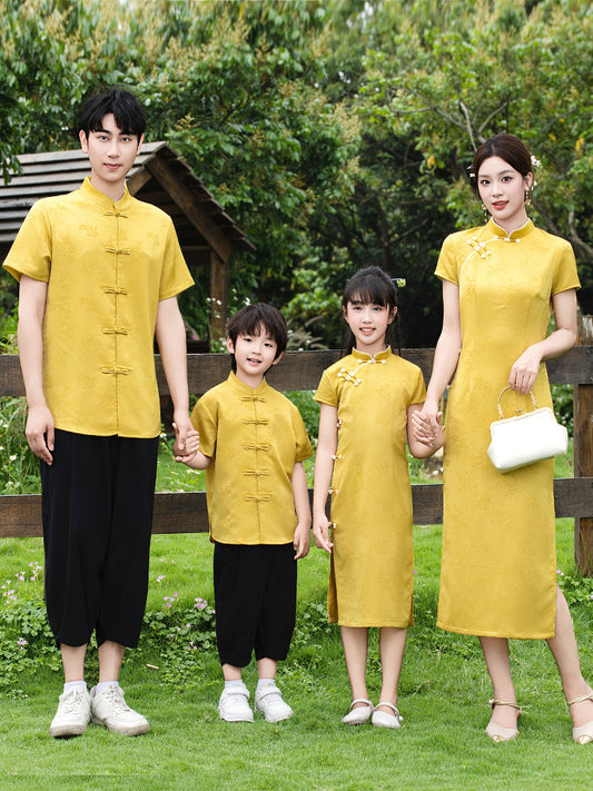 Of Three Or Four Pack Chinese Clothes Cheongsam For The Parent-child Outfit