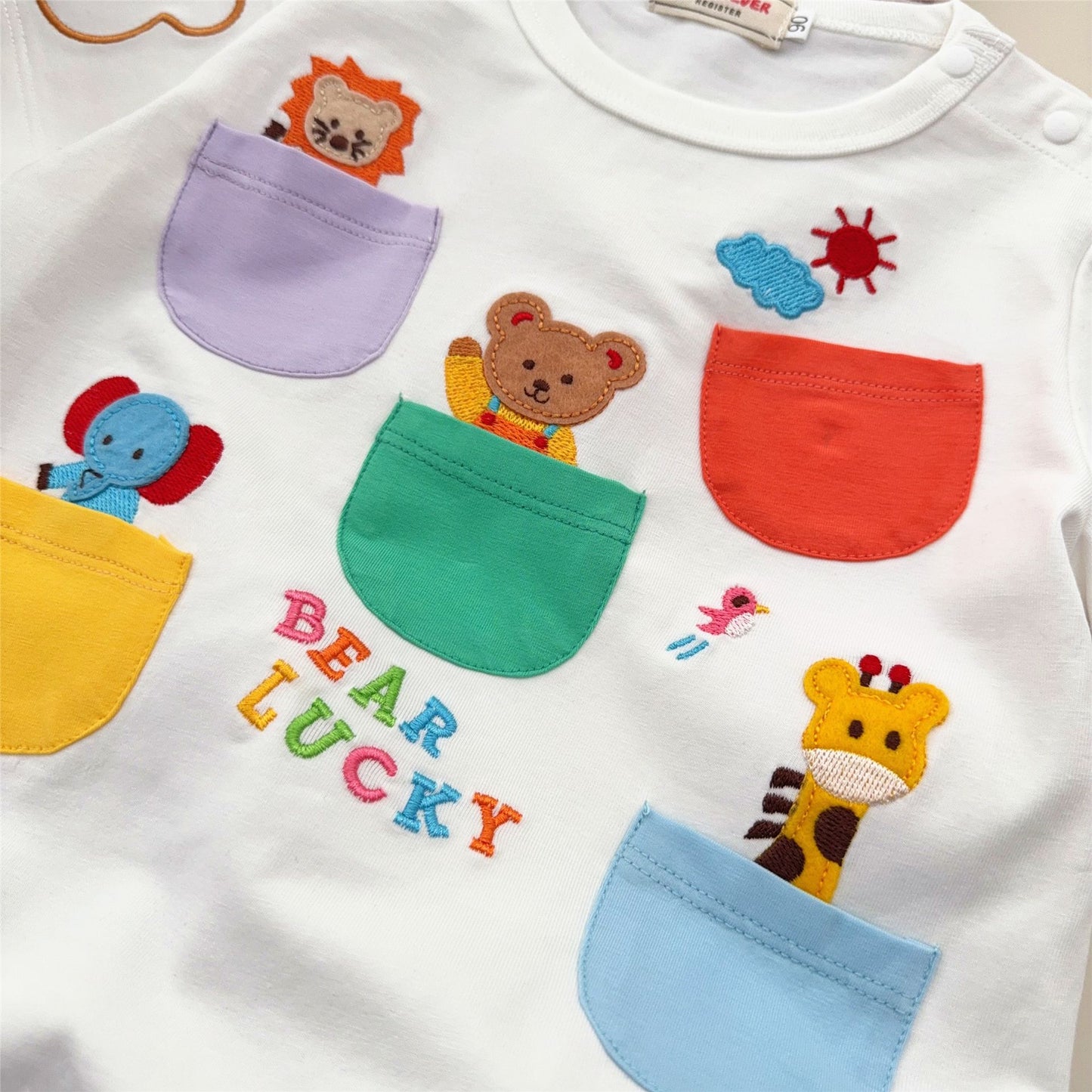 Children's Inner Wear Boys Pocket Short-sleeved Shirt Children's T-shirt