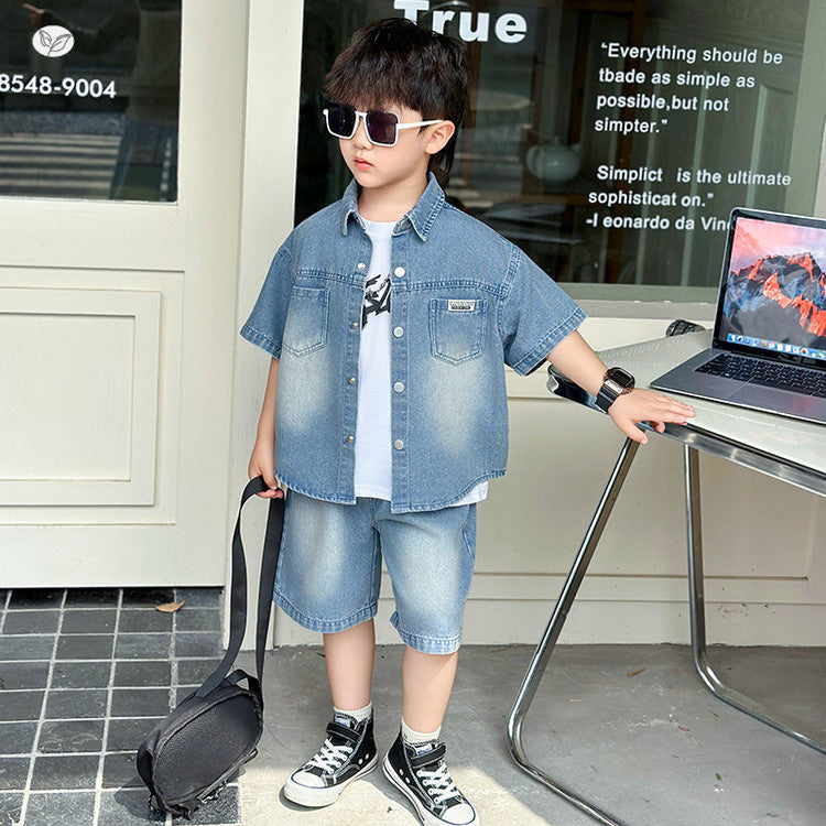 Children's Three-piece Summer Clothes Western Style Trendy Children's Suit