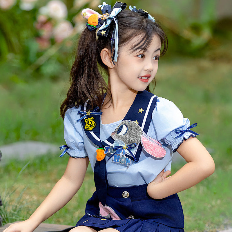 Summer Rabbit Police Officer Performance Costume Western Style Children's Suit