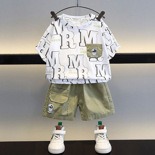 Children's Summer Clothing Gas Clothes Trendy Fried Street Short Children's Suit