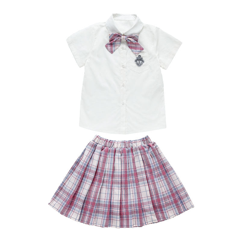 Children's Uniform Skirt Medium Large Preppy Style Shirt Pleated Performance Children's Suit