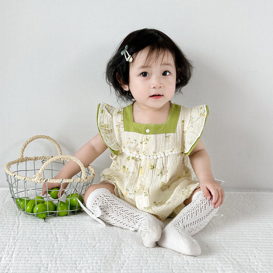 Thin Clothes Floral Front Buckle For Jumpsuit, Climbing Suit