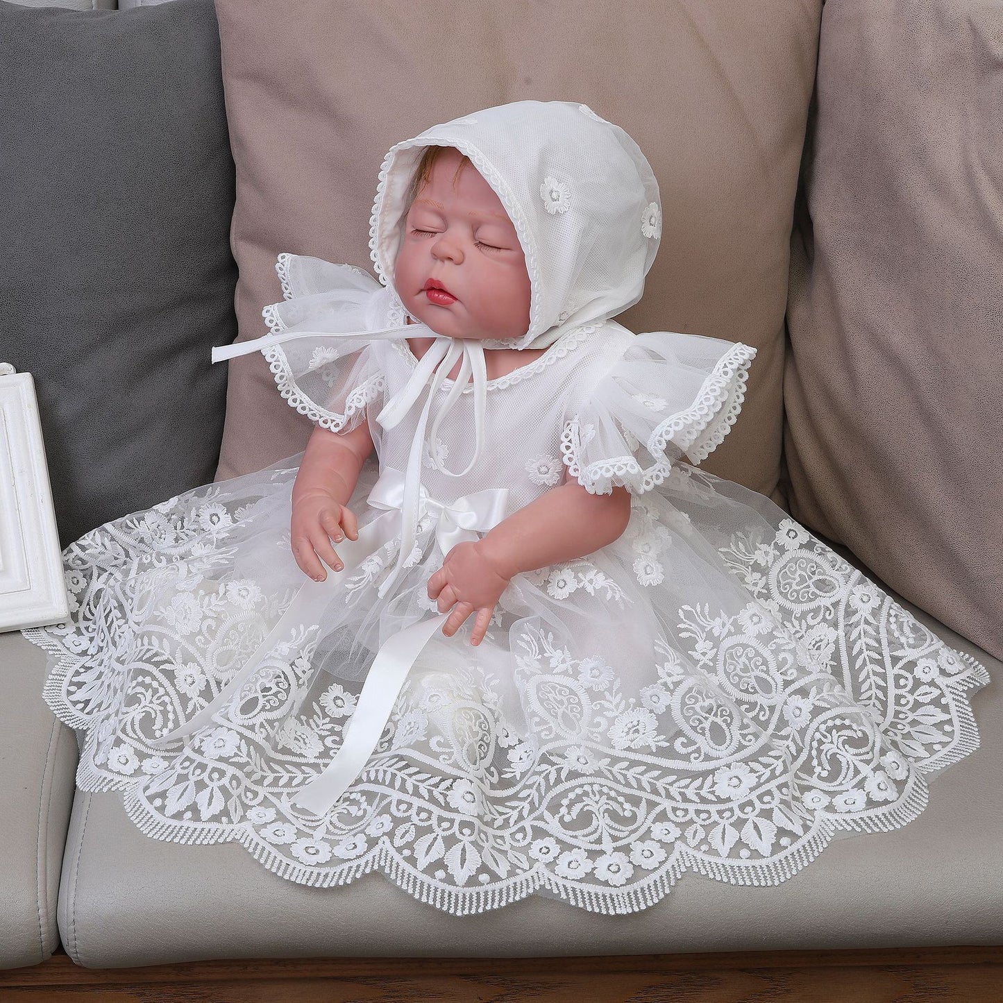 Summer Lightweight Beige Lace Princess Wedding Children's Dress