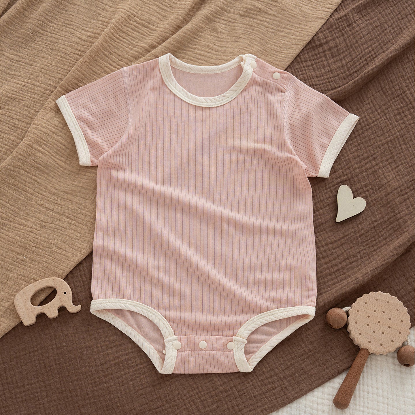 Modal Short-sleeved Boxer Rompers Simple With Bellyband For Both Boy Jumpsuit, Climbing Suit