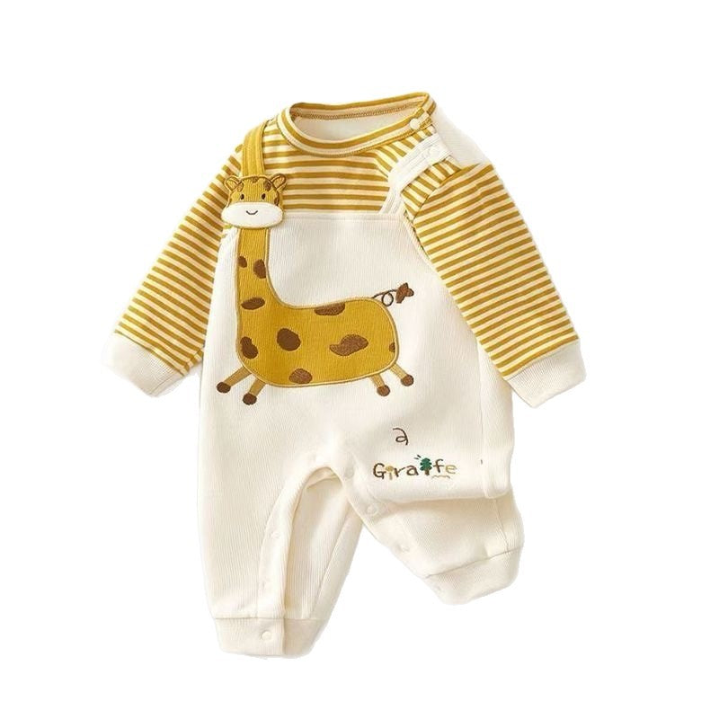 Giraffe Jumpsuit Fake Two-piece Romper Born Rompers Hug Jumpsuit, Climbing Suit
