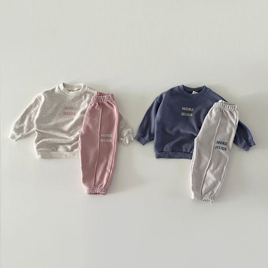 Autumn Korean Style Boy Letters Sweater Long Sleeve Sports Trousers Children's Suit