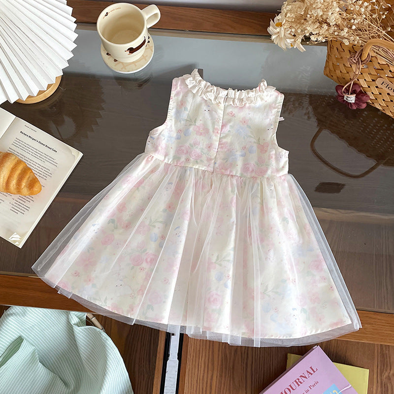 Shirt Sleeveless Mesh Princess Fashionable Skirt Children's Dress