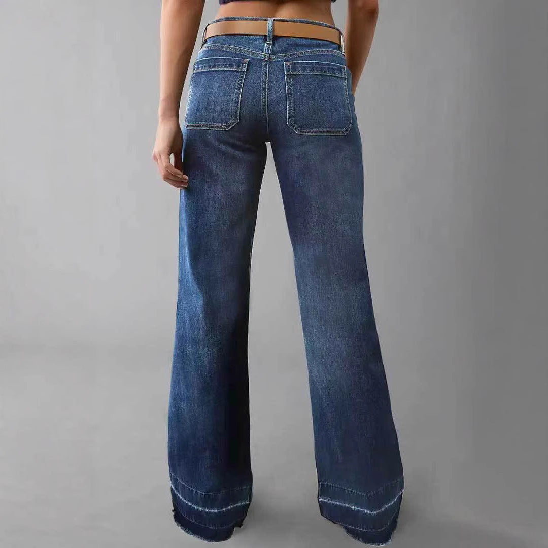 Women's Retro High Waist Straight Loose Slimming Women's Jeans