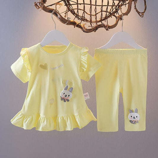 Style Two-piece Set Cute Summer Clothes Short Children's Suit