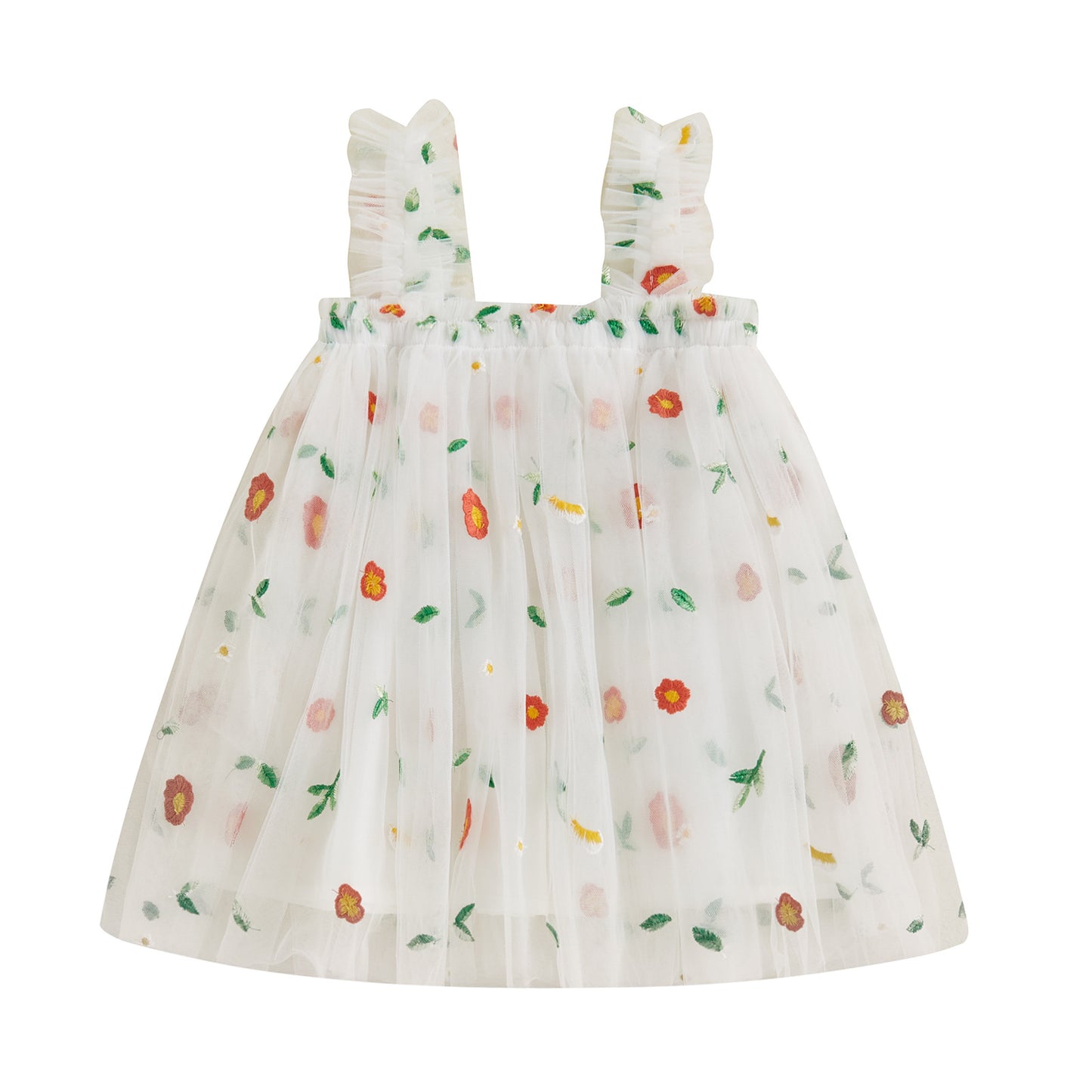 Embroidered Mesh Suspender Skirt Tube Top Fluffy Children's Dress