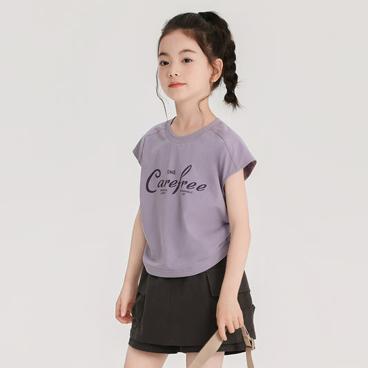 Children's Solid Color Simple Style Summer Breathable Children's T-shirt