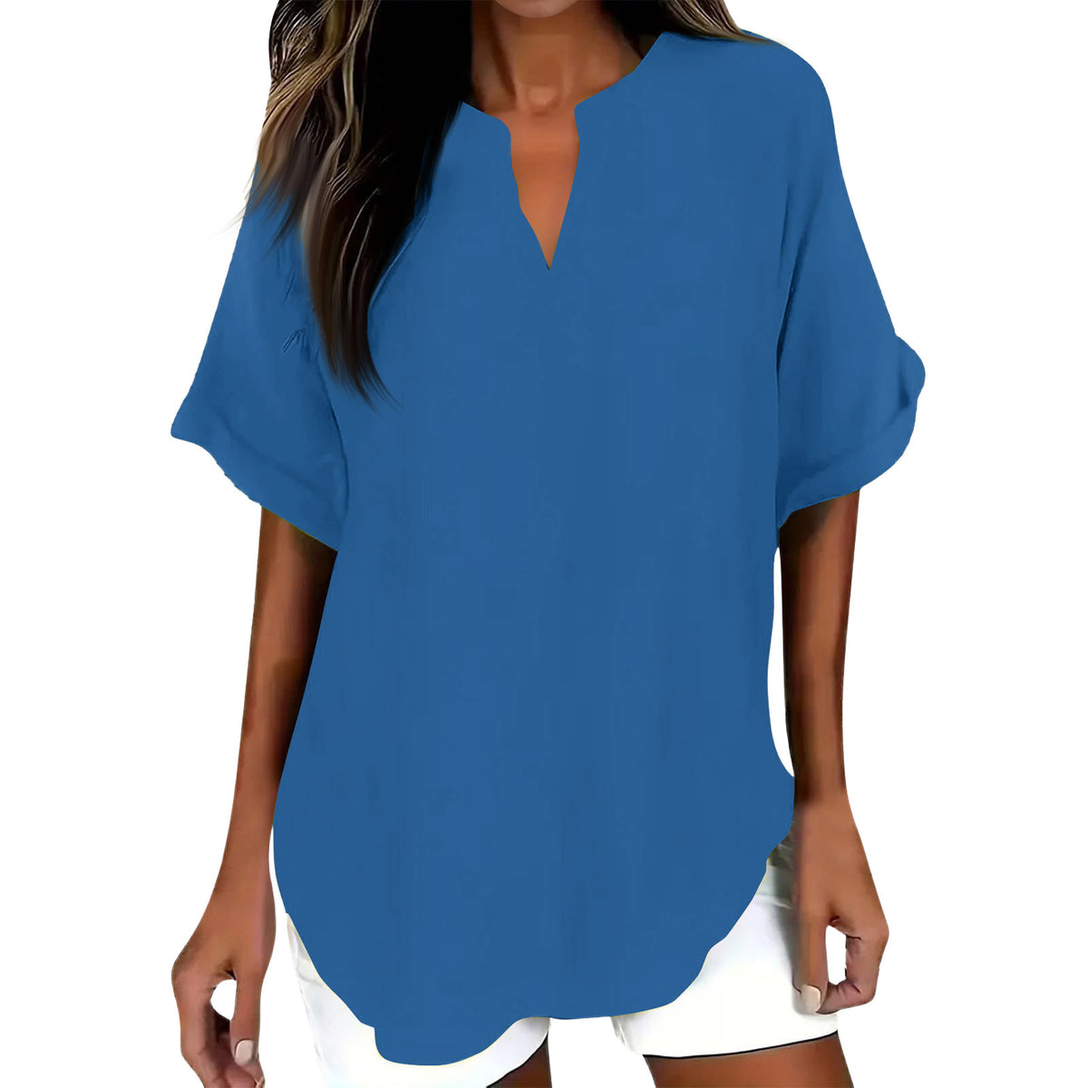 Women's Fashion Loose Shirt Casual Cotton Linen Blouse