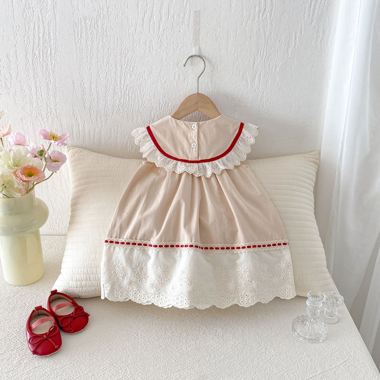 Children's Summer Lace Ruffled Collar Korean Style Princess Mori Children's Dress