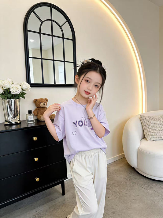 Children's Small Yellow Duck Clothing Short-sleeved Summer Middle Big Children's T-shirt