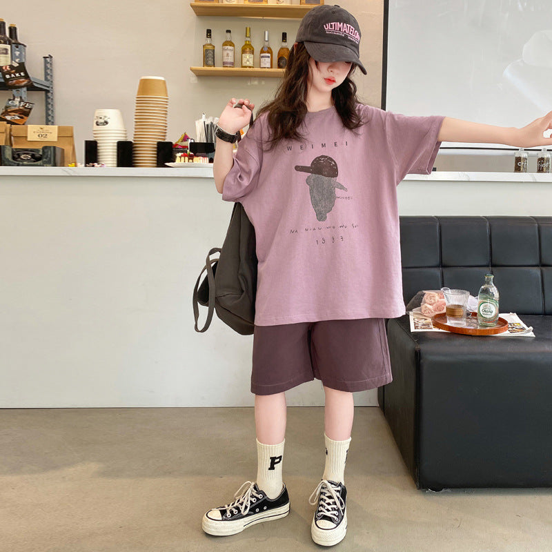 Children's Sports Two-piece Summer Western Style Short Sleeve Casual Children's Suit