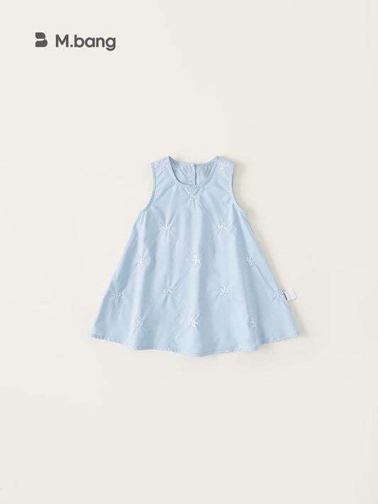 Children's Sweet Printed Skirt Summer Bow Ribbon Sleeveless Children's Dress