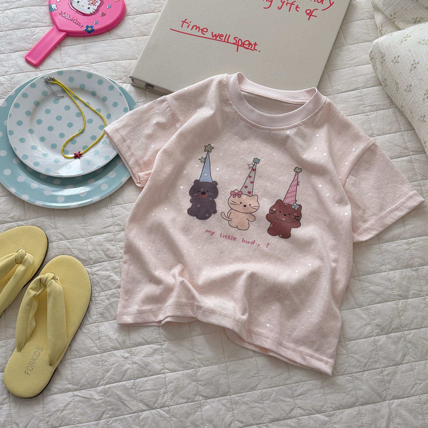 Children's Summer Short-sleeved Cartoon Laser Dot Boys Children's T-shirt