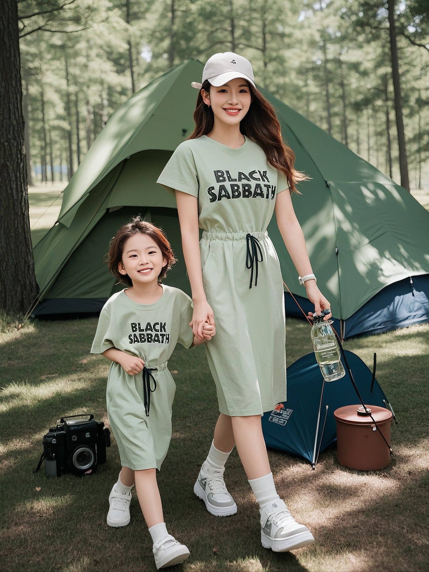 Children's T-shirt Class Pure Cotton Matching Dress Fashionable Short Parent-child Outfit