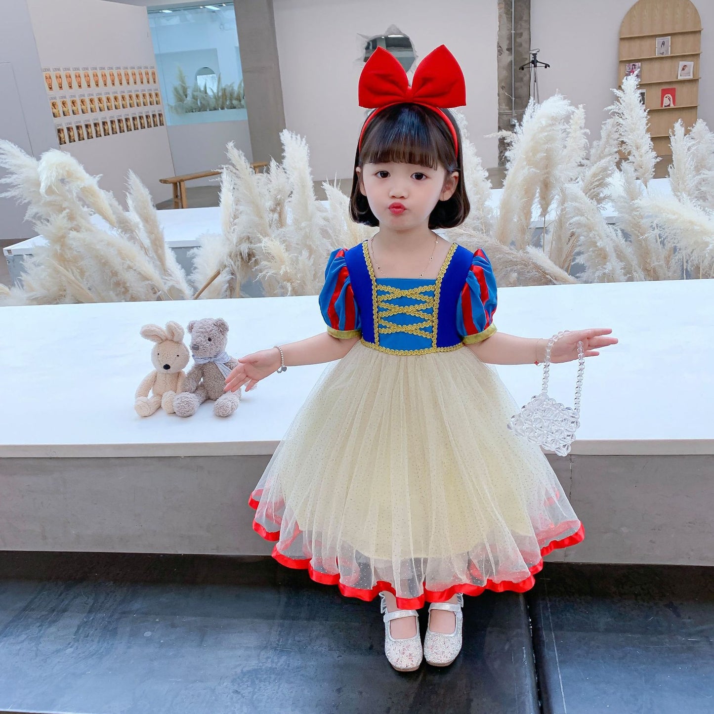 Summer Classic Color Matching Ball Gown Children's Dress
