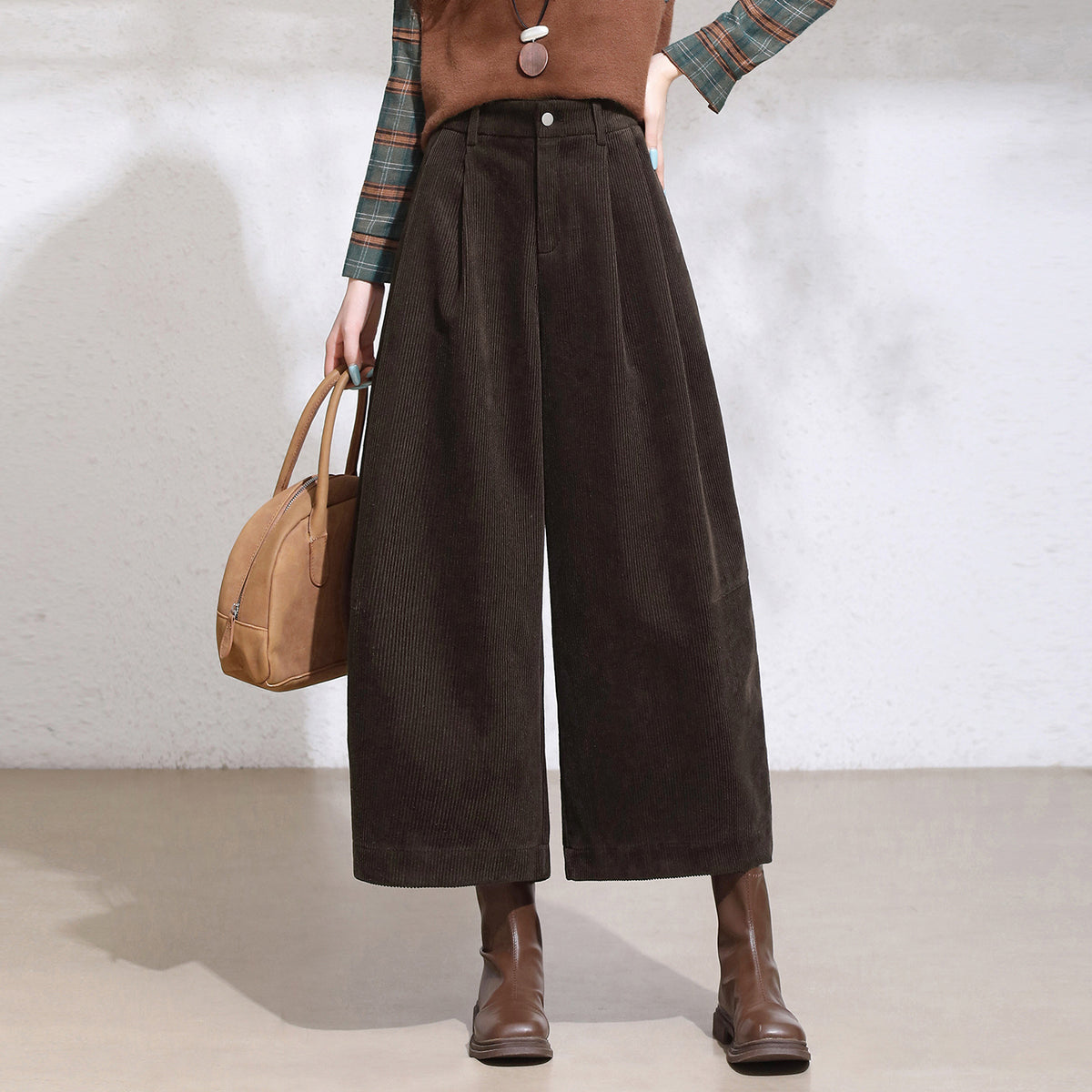 Women's Corduroy Cropped Autumn European Clothes Fashion Casual Pants