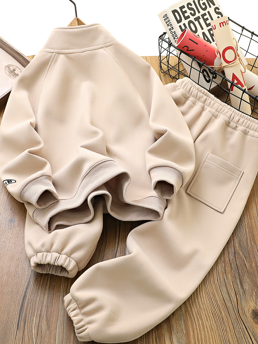Children's Boys Spring Clothes Sports Two-piece Medium Big Handsome Children's Suit