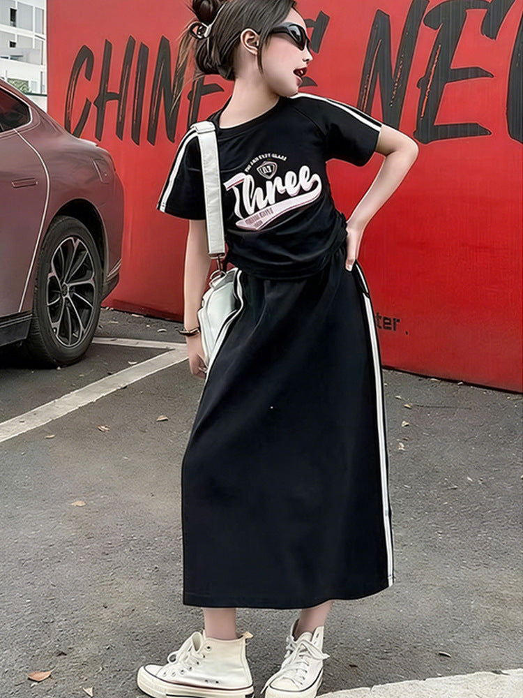 Children's Short-sleeved T-shirt Summer Top Fashionable Short Children's Suit
